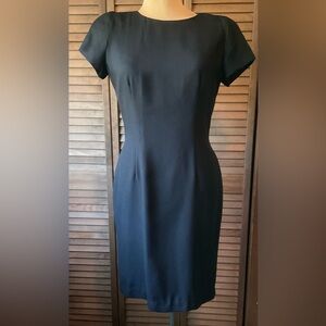 Talbots Vintage Maggie London Black Short Sleeve Fitted Dress